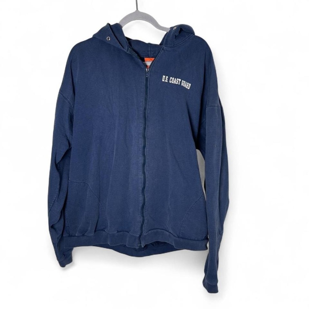 Navy blue U.S. Coast Guard zip-up hoodie #military   Traverse City MI 2XL